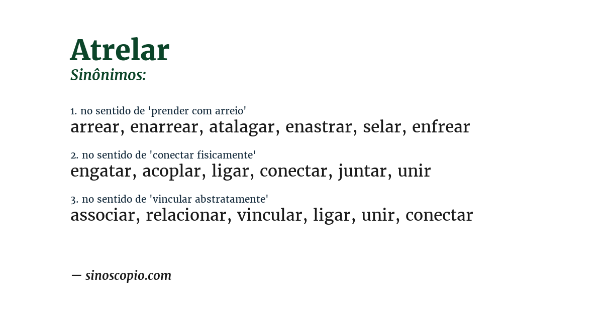Sinônimo de atrelar