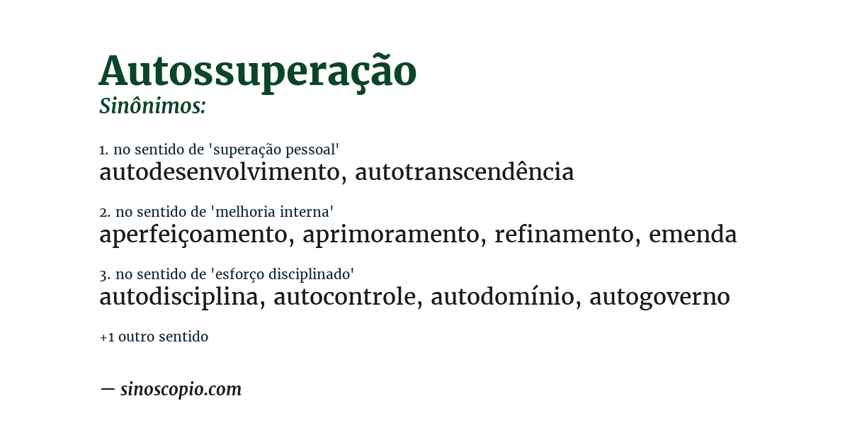 Sinônimo de autossuperação