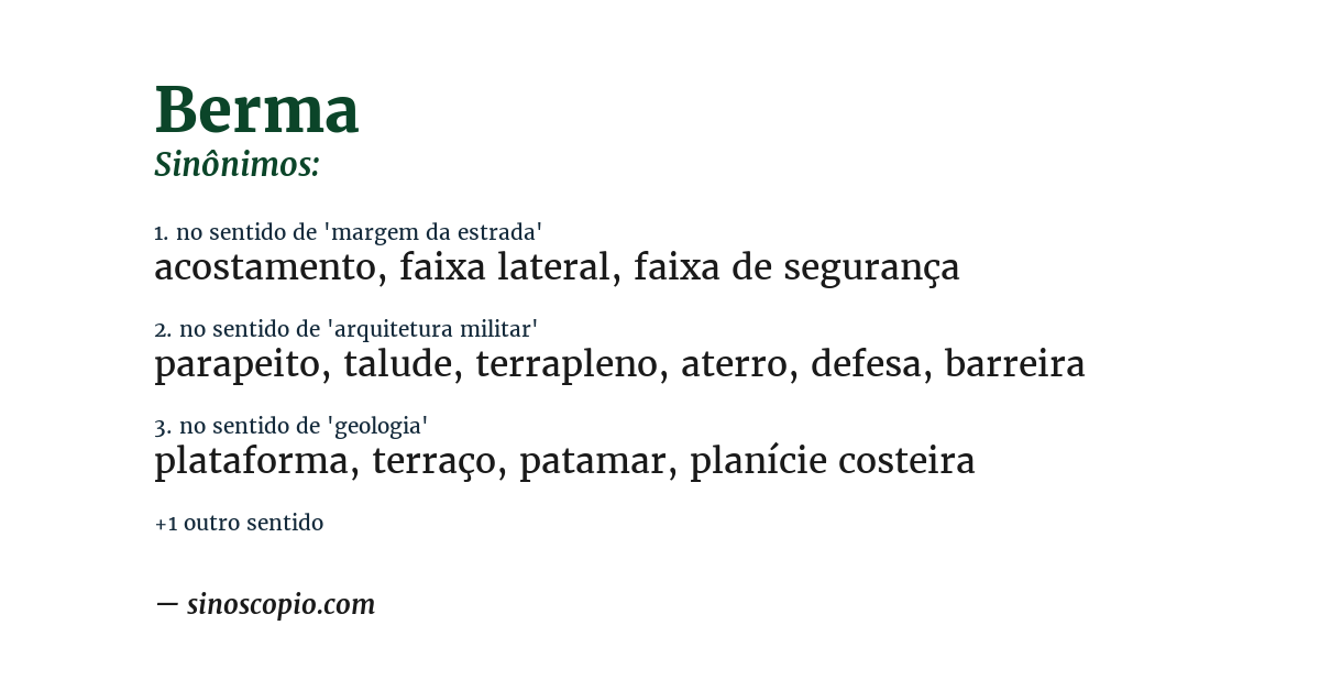 Sinônimo de berma