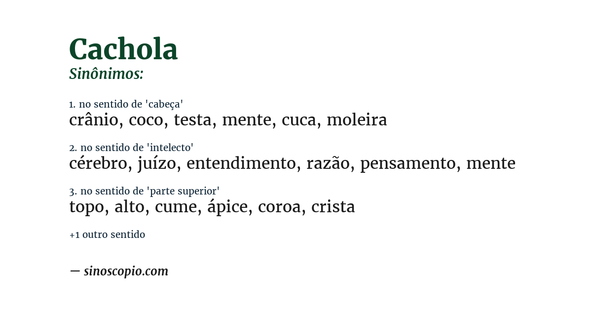 Sinônimo de cachola