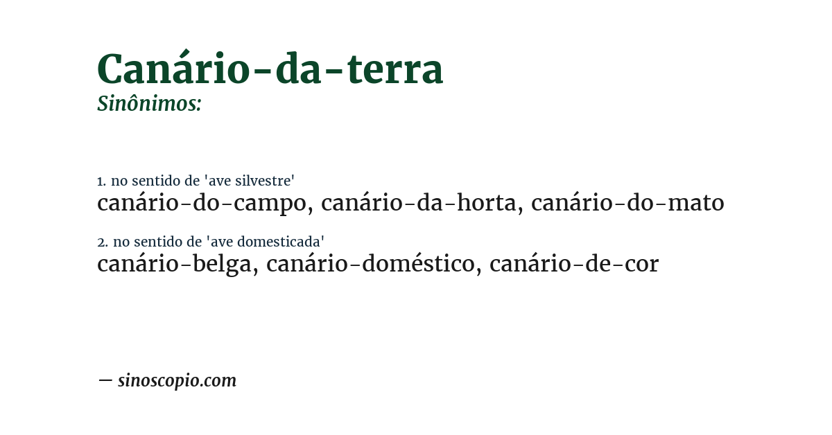 Sinônimo de canário-da-terra