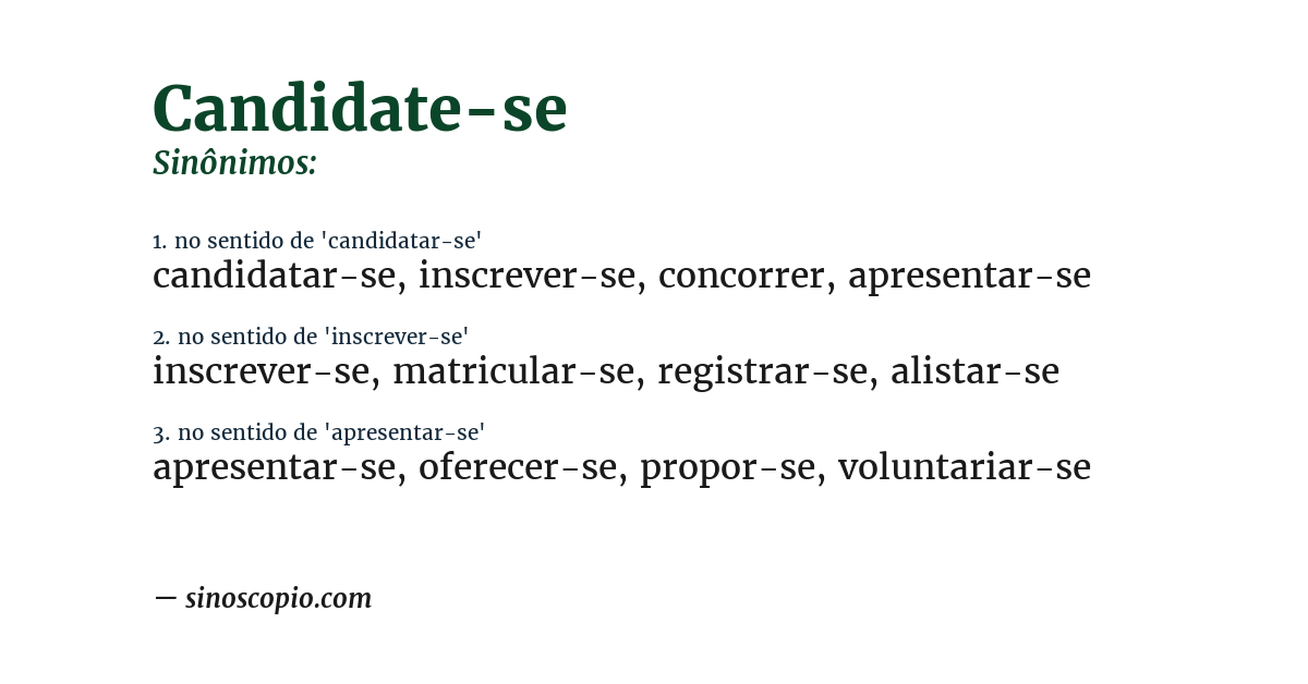 Sinônimo de candidate-se