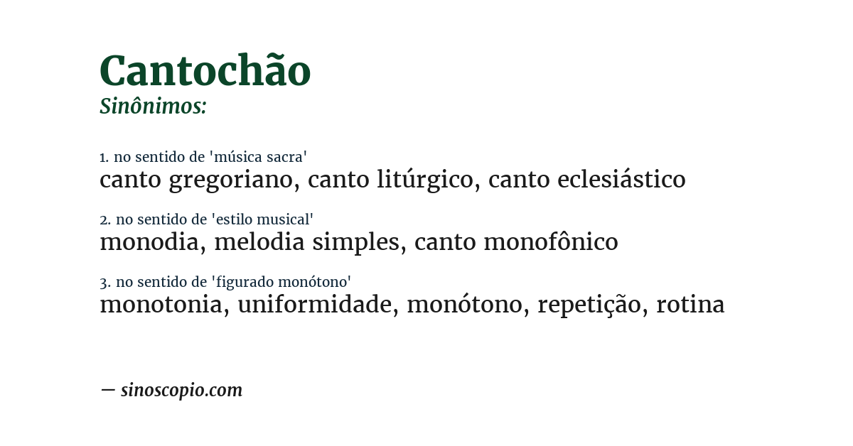 Sinônimo de cantochão