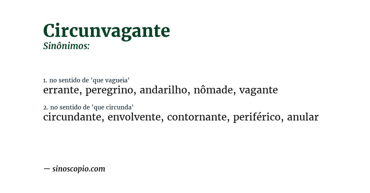 Sinônimo de circunvagante