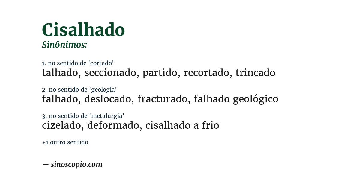 Sinônimo de cisalhado