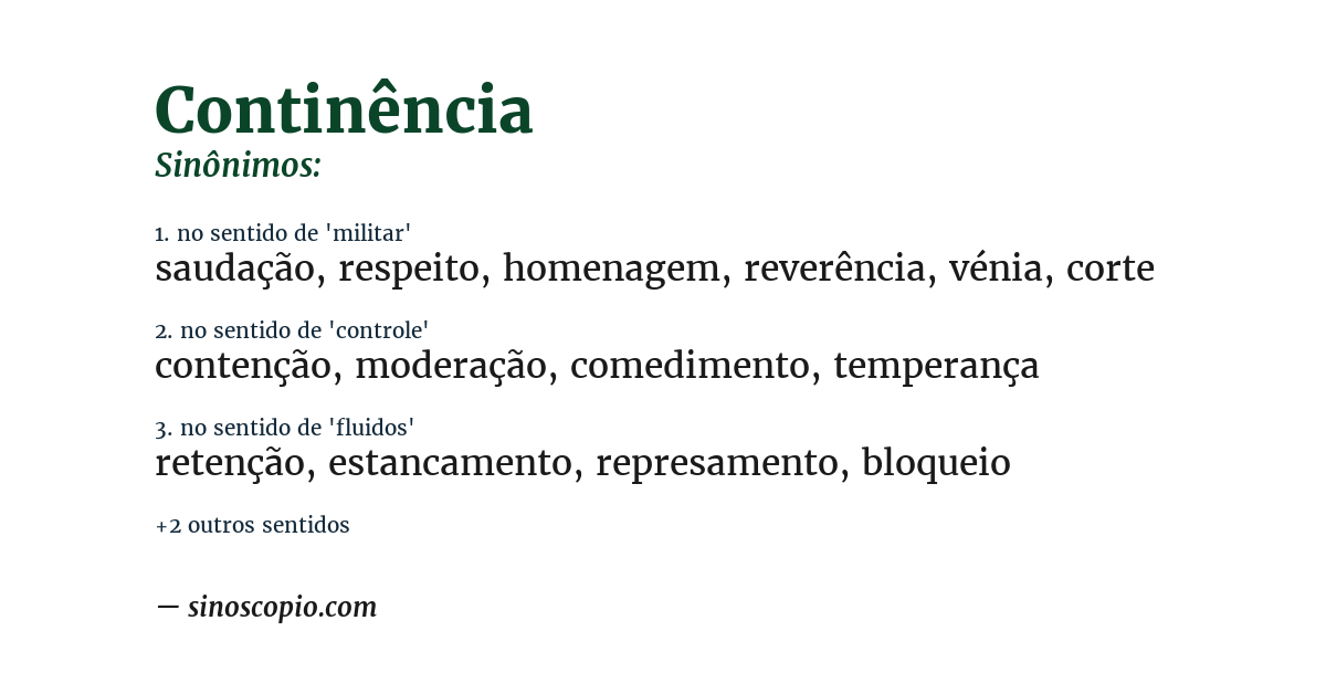 Sinônimo de continência