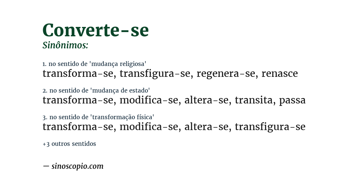 Sinônimo de converte-se