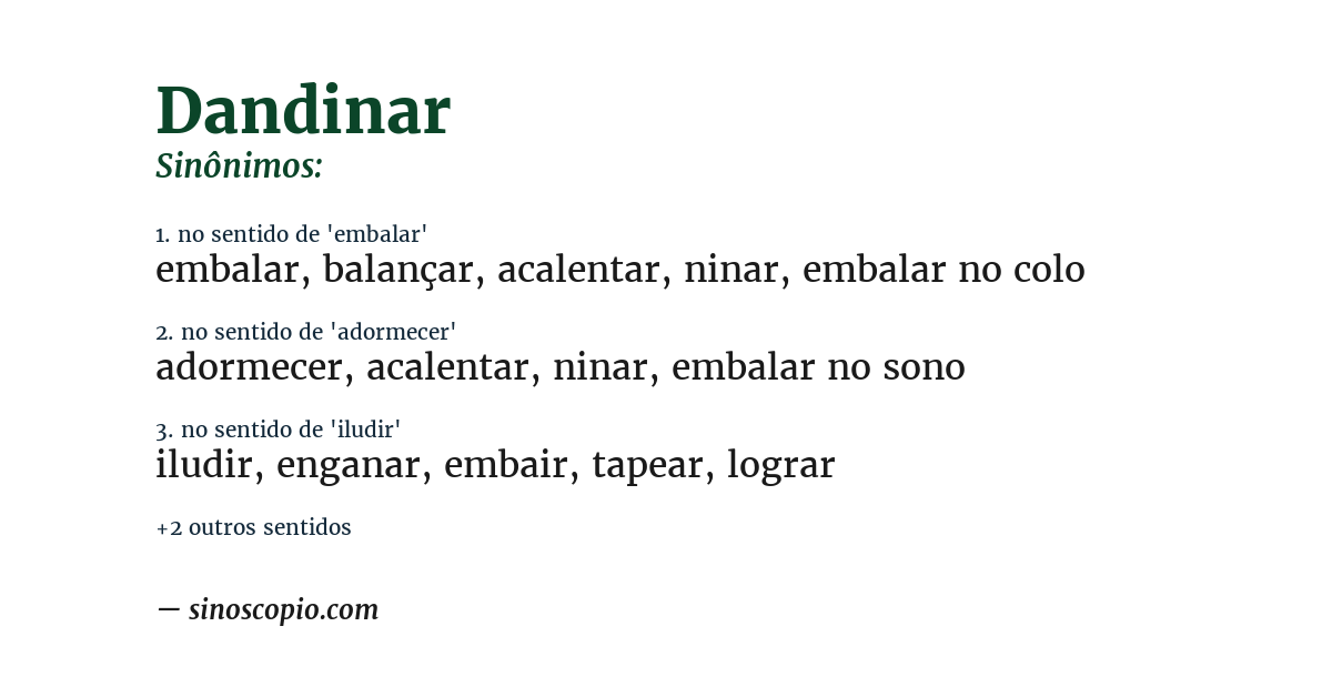 Sinônimo de dandinar
