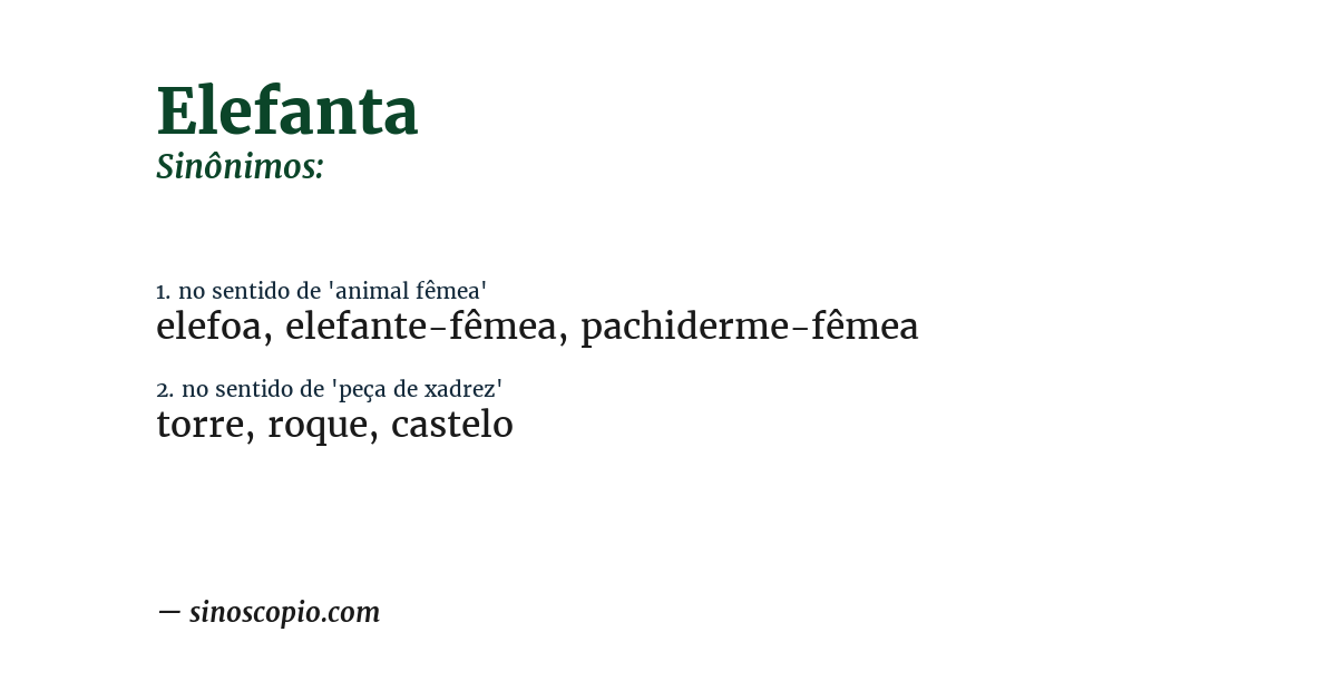 Sinônimo de elefanta