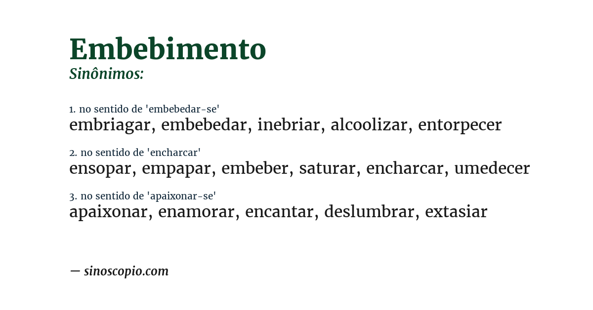 Sinônimo de embebimento