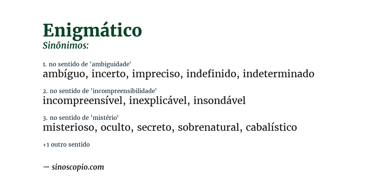 Sinônimo de enigmático