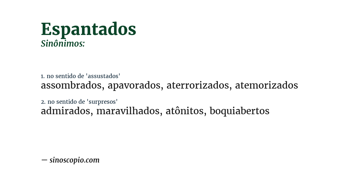 Sinônimo de espantados