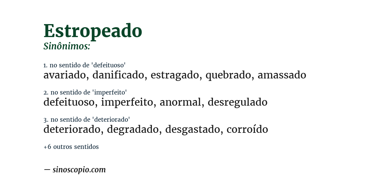 Sinônimo de estropeado