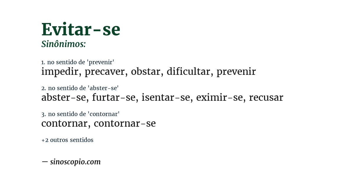 Sinônimo de evitar-se
