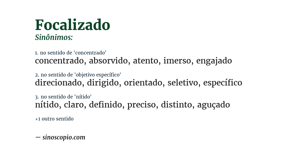 Sinônimo de focalizado