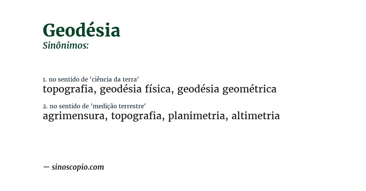 Sinônimo de geodésia
