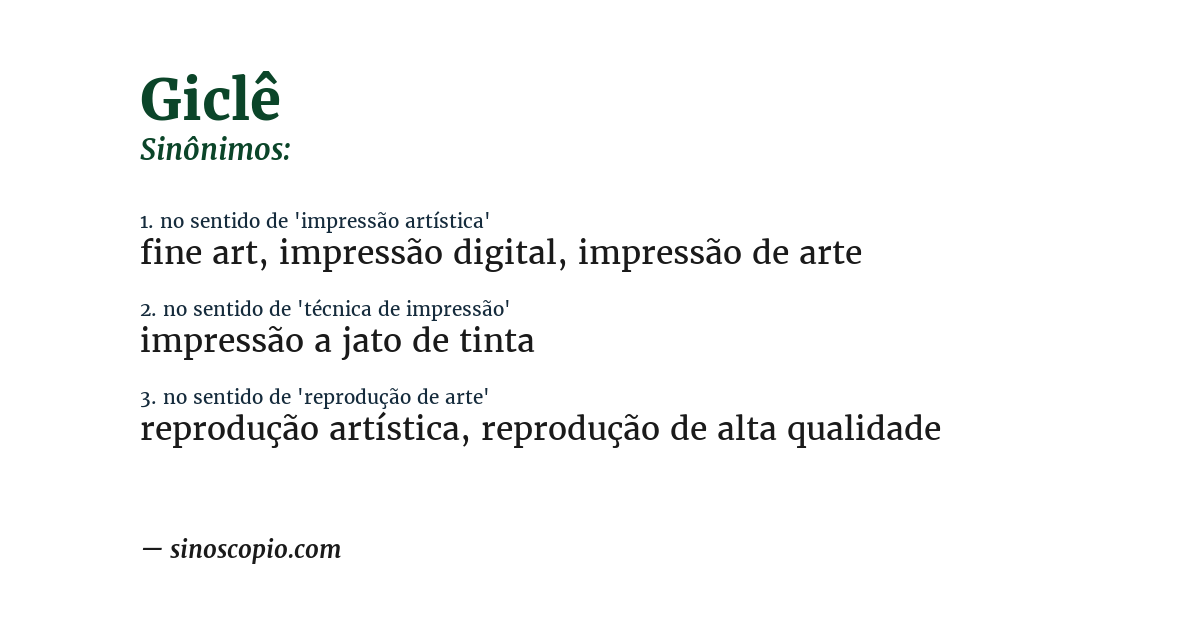 Sinônimo de giclê