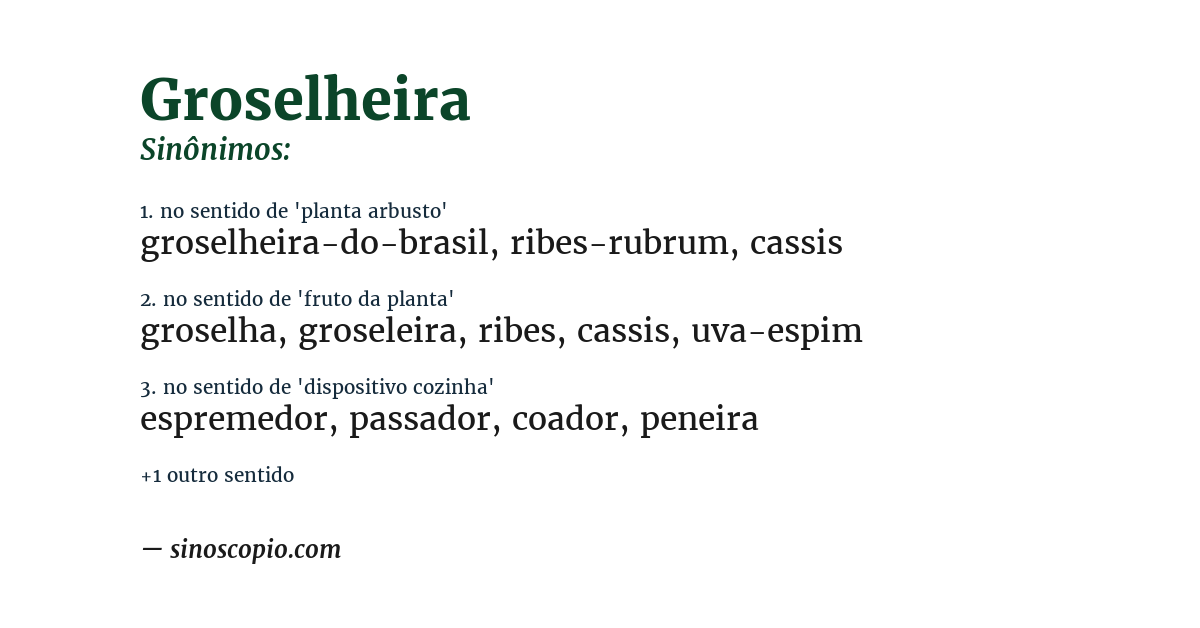 Sinônimo de groselheira