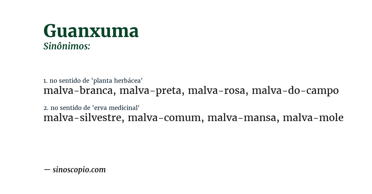 Sinônimo de guanxuma