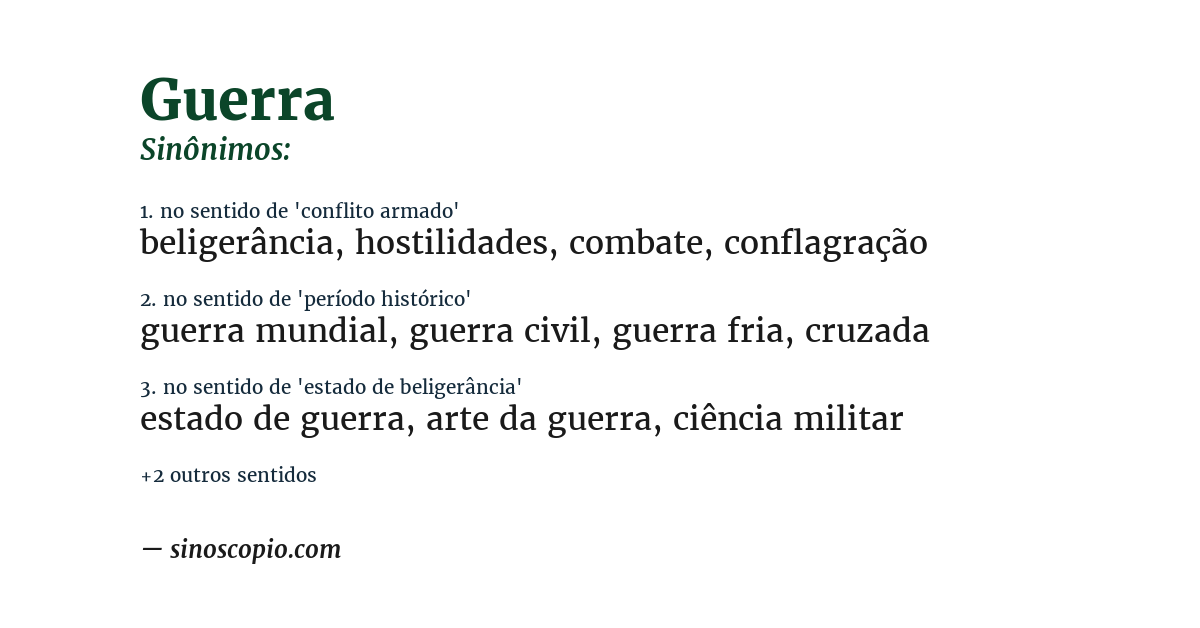 Sinônimo de guerra