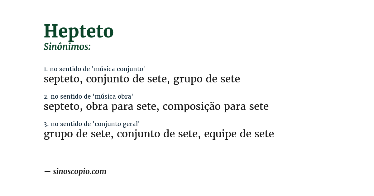 Sinônimo de hepteto