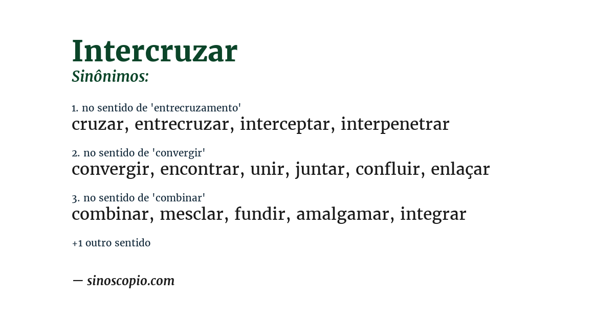 Sinônimo de intercruzar
