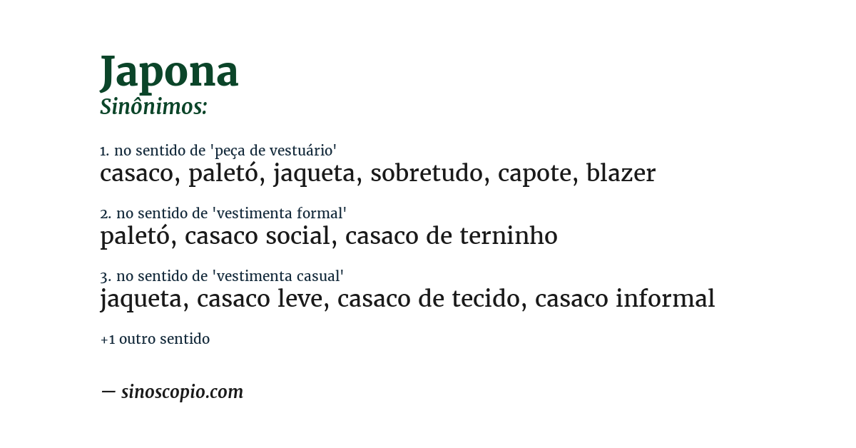 Sinônimo de japona