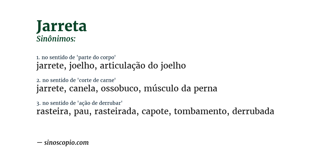 Sinônimo de jarreta