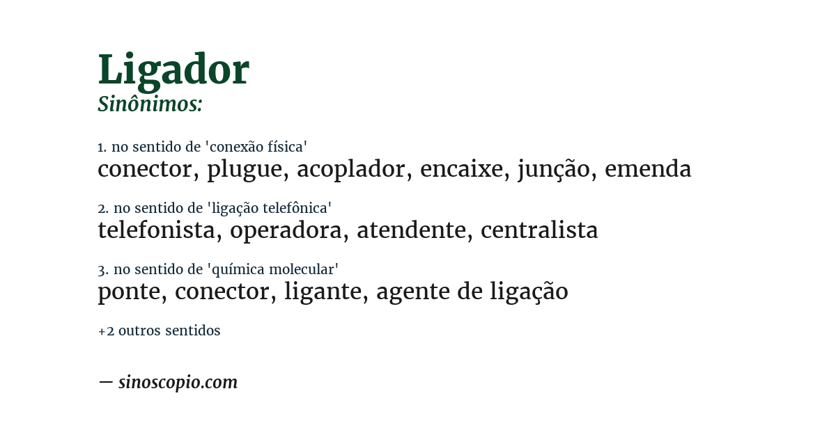 Sinônimo de ligador