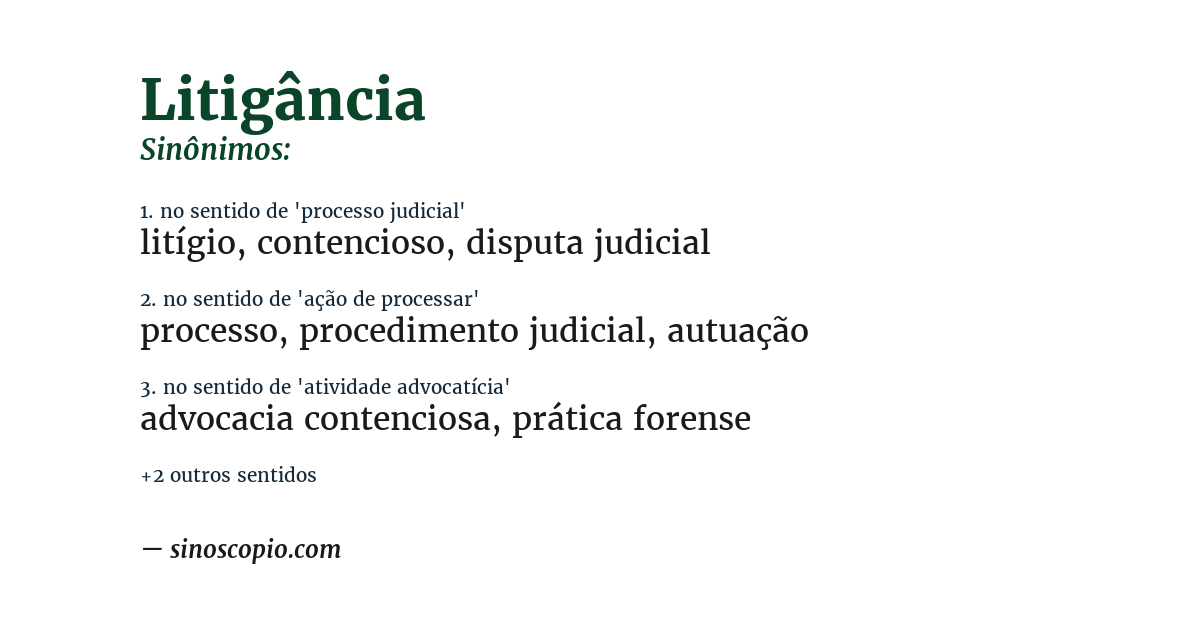 Sinônimo de litigância