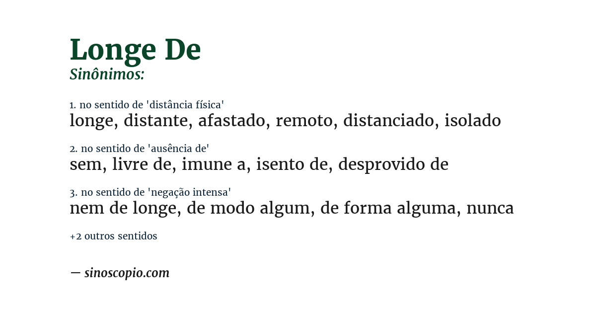 Sinônimo de longe de