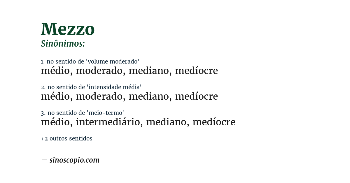 Sinônimo de mezzo