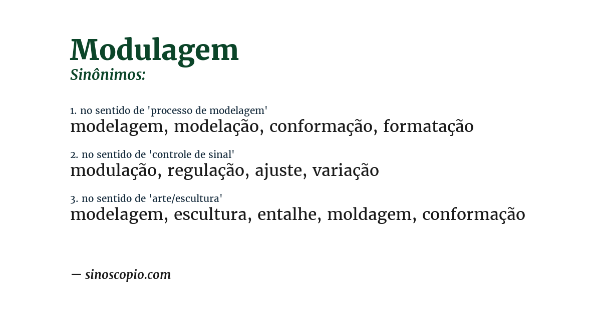 Sinônimo de modulagem