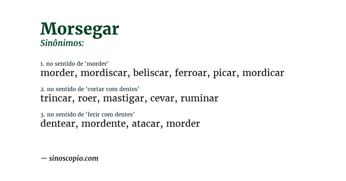 Sinônimo de morsegar