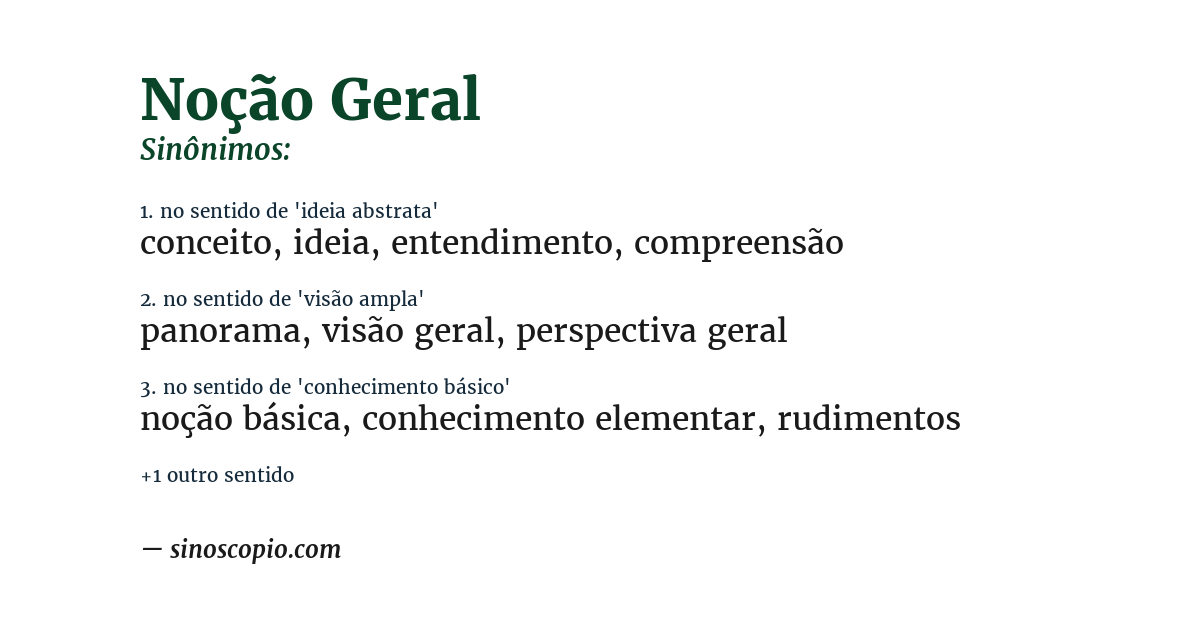 Sinônimo de noção geral