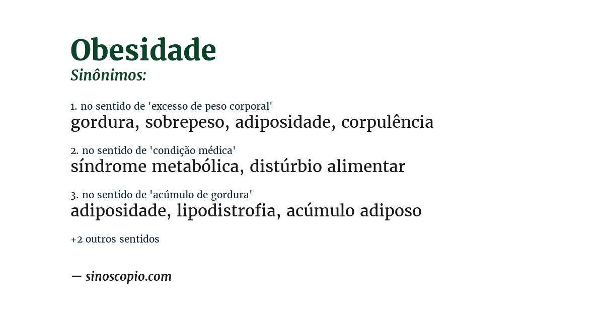 Sinônimo de obesidade
