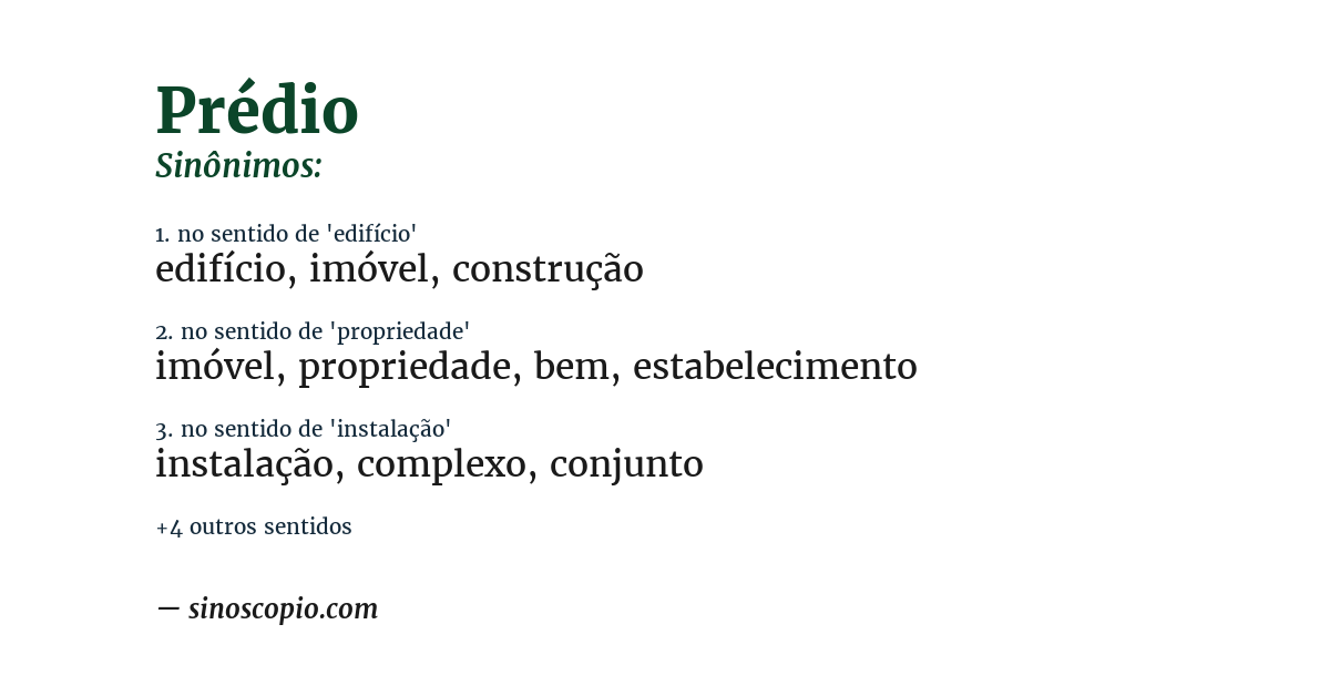 Sinônimo de prédio
