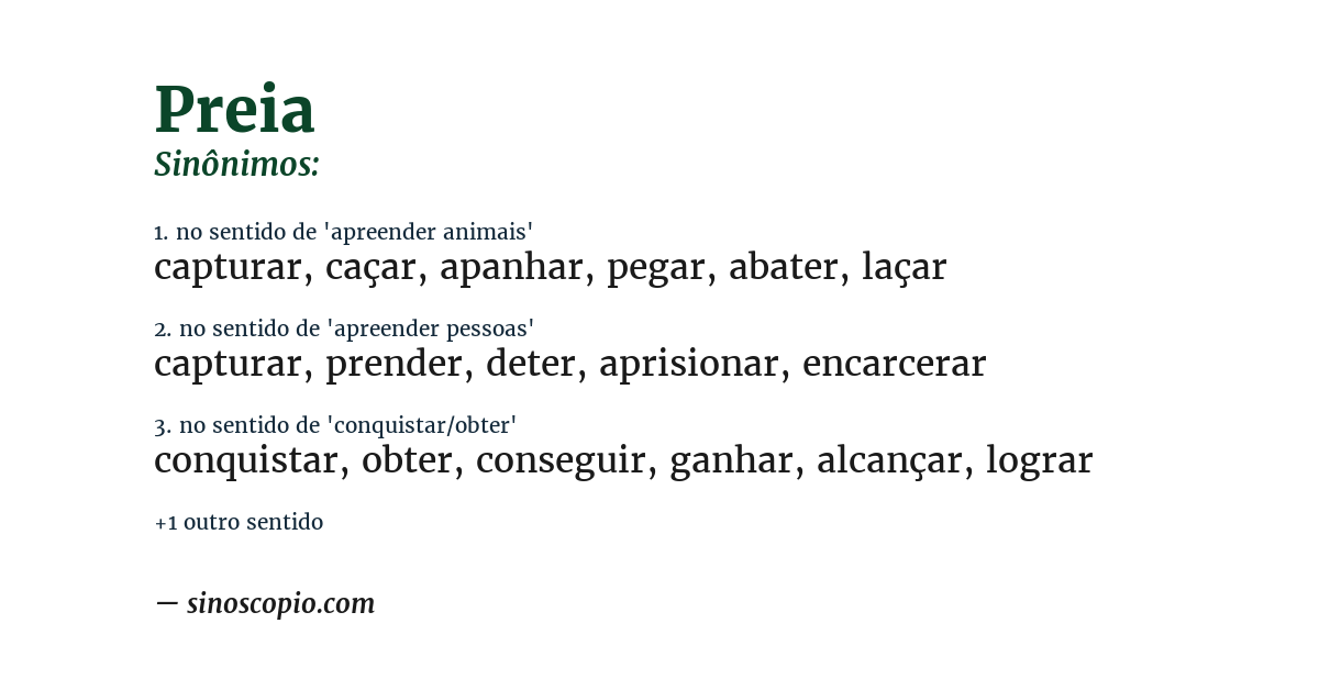 Sinônimo de preia