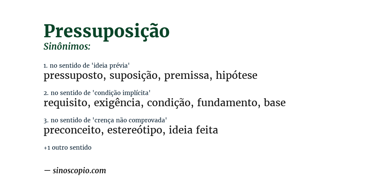 Sinônimo de pressuposição