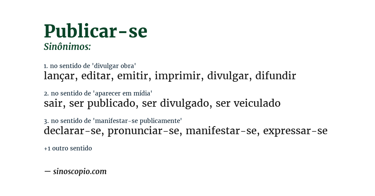 Sinônimo de publicar-se