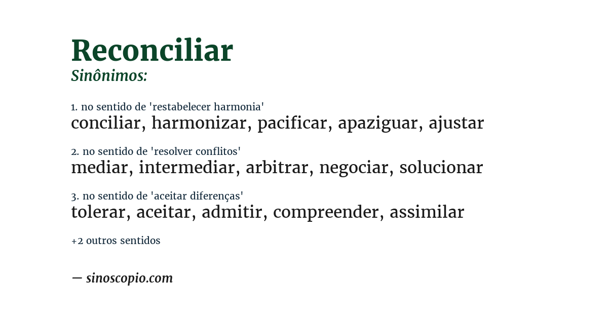 Sinônimo de reconciliar