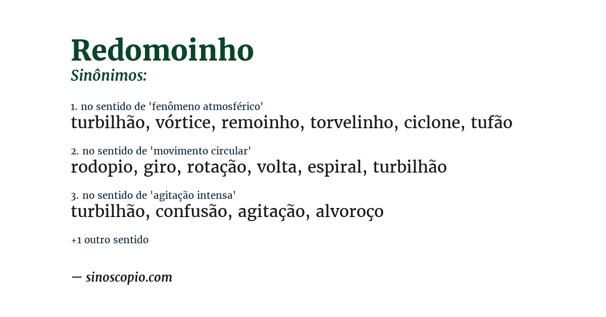 Sinônimo de redomoinho