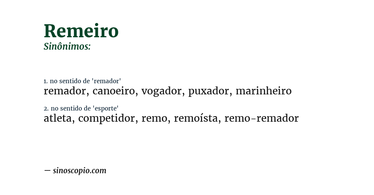 Sinônimo de remeiro