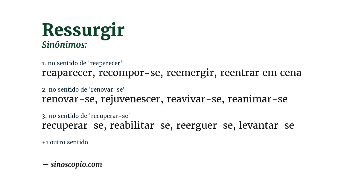 Sinônimo de ressurgir