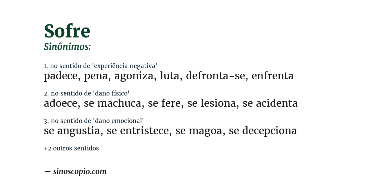 Sinônimo de sofre