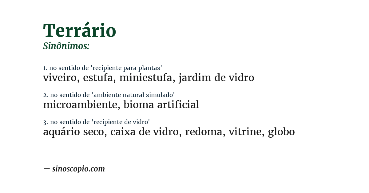 Sinônimo de terrário