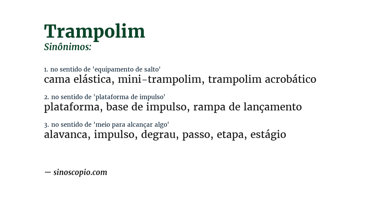 Sinônimo de trampolim