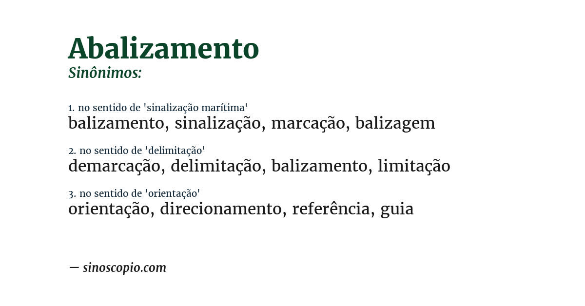 Sinônimo de abalizamento