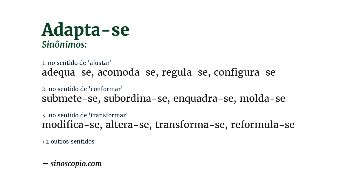 Sinônimo de adapta-se