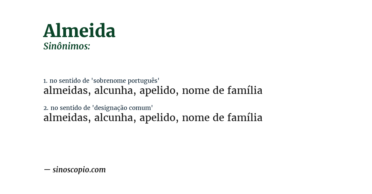 Sinônimo de almeida